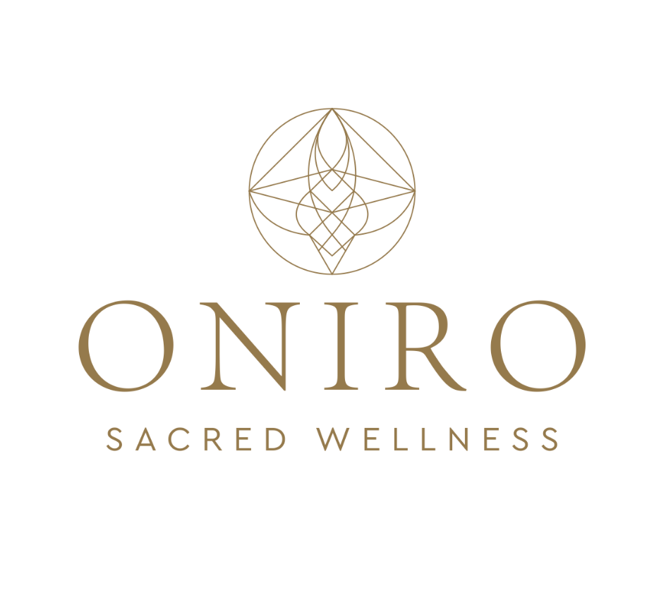 Logo: Gold geometric design above