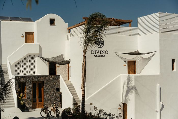White buildings with wooden doors, 
