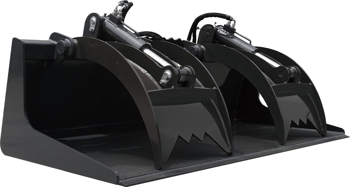 Black auger attachment for a skid steer, isolated on white.