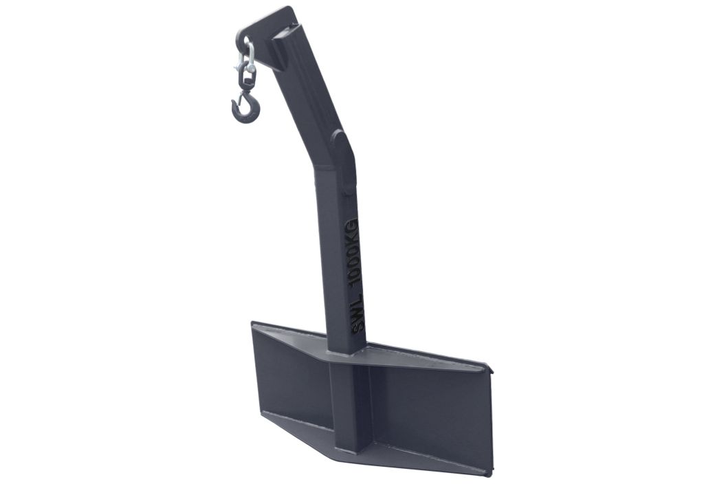 Black forklift forks, designed for lifting, on a white background.