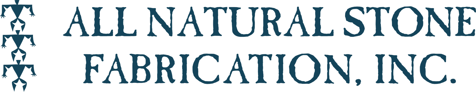 Logo: All Natural Stone Fabrication, Inc. with a symbol of stacked stick figures on the left.