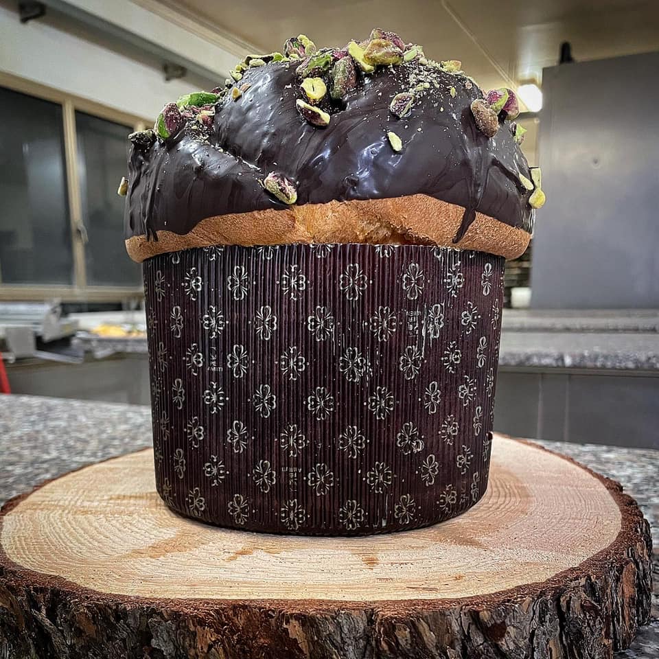 panettone al cioccolato fondente e pistacchio