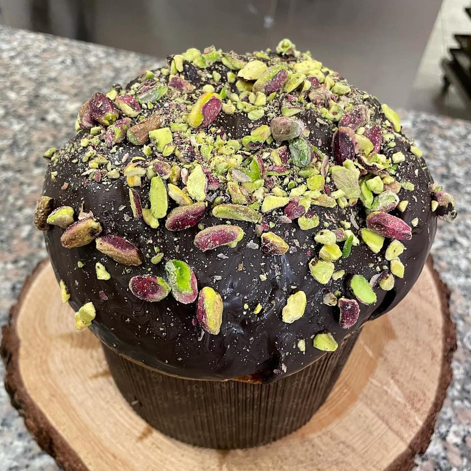 panettone al cioccolato e pistacchio
