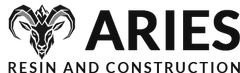 ARIES Resin and Construction logo with a stylized ram head in black and gray