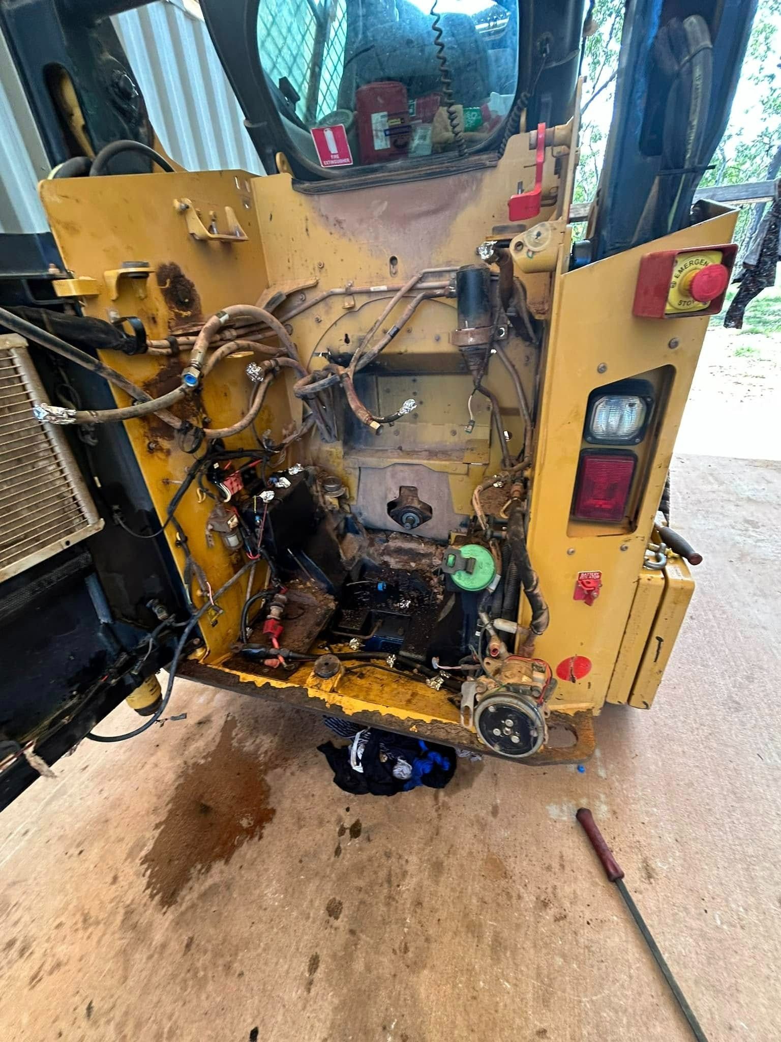 Open Engine Compartment of Yellow Construction Equipment — Full Noise Mechanical in Humpty Doo, NT