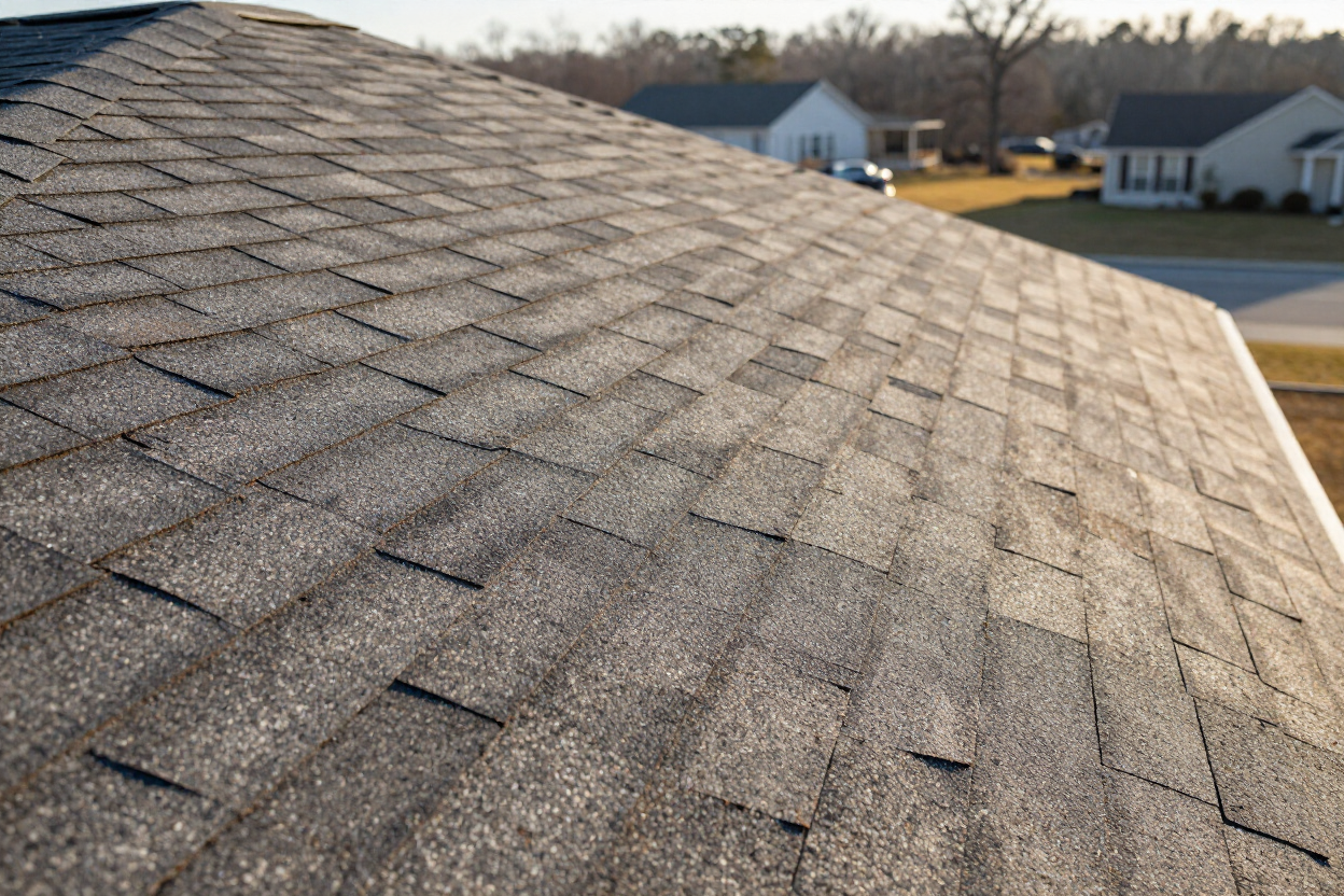Freshly installed architectural shingle roof on a residential home in Lincoln County, TN