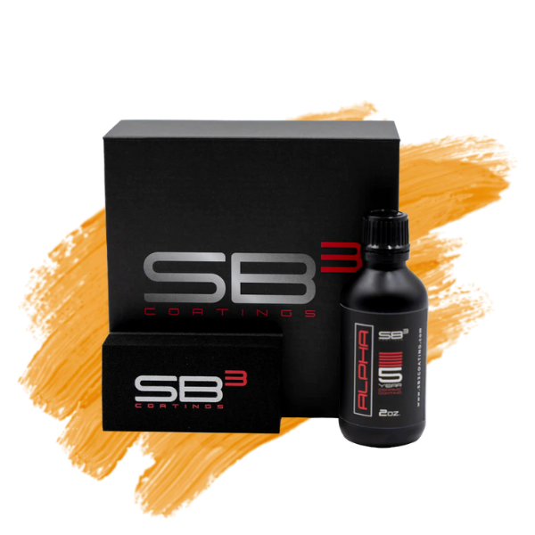 a bottle of sb3 coating next to a box