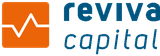 A blue and orange logo for reviva capital