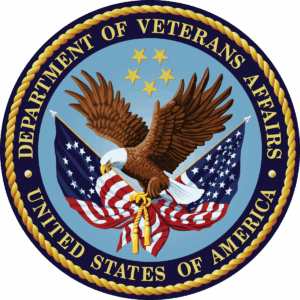U.S. Department of Veterans Affairs seal with eagle, stars, and American flags