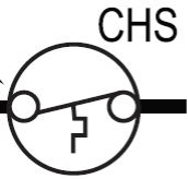 Black-and-white CHS logo with a circle, line, and small geometric shapes