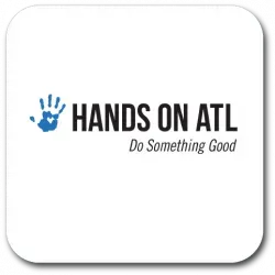 Hands On ATL logo with blue handprint and the tagline “Do Something Good”