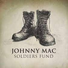 Johnny Mac Soldiers Fund logo with black combat boots on a beige background