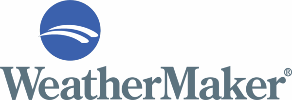 WeatherMaker logo: blue circle with white wave above gray wordmark.