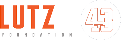 Lutz Foundation logo with orange “LUTZ” text and a circled “43” on a white background