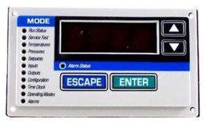 Electronic control panel with display, mode list, arrow keys, and ESCAPE/ENTER buttons