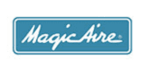 MagicAire logo in white script on a blue rounded rectangle with a silver border