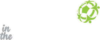 Gray “in the” text on white background with a green recycling-style circular logo in the upper right.