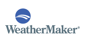 WeatherMaker logo with blue circular wave icon and gray wordmark