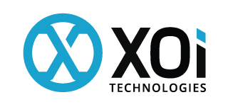 XOI Technologies logo with a blue circle and black text on a white background