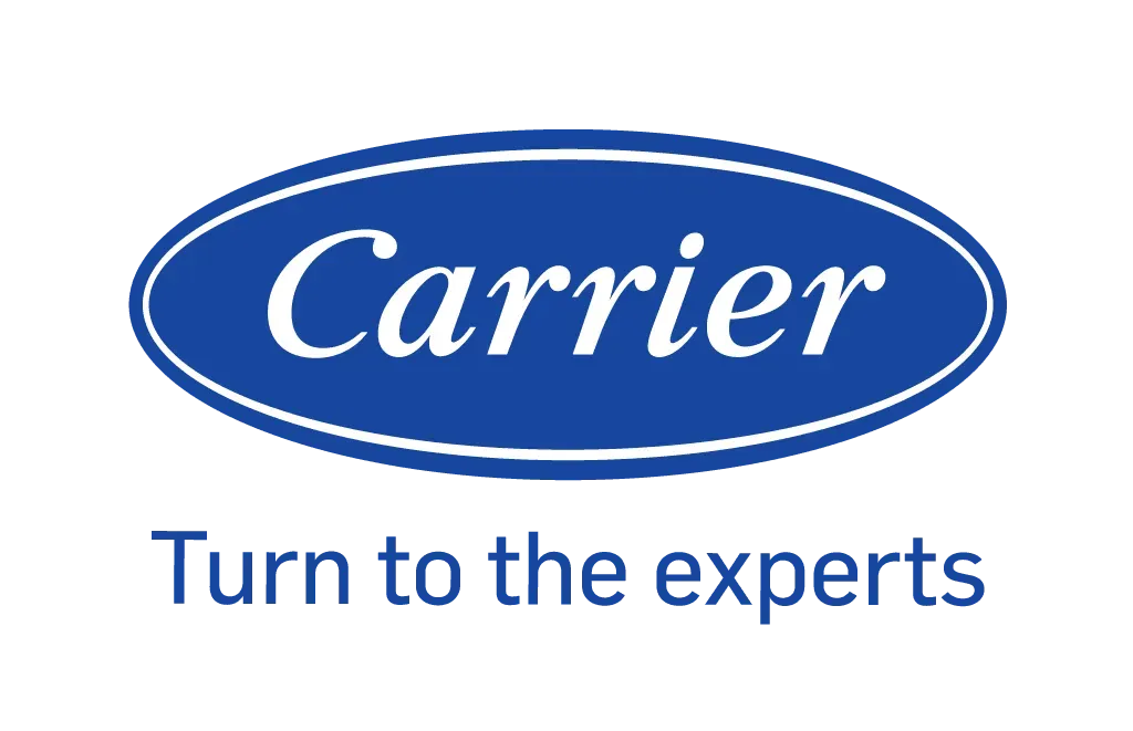 Carrier logo with blue oval and the slogan “Turn to the experts”