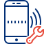 Phone icon with red signal waves and a blue wrench, suggesting mobile repair or troubleshooting