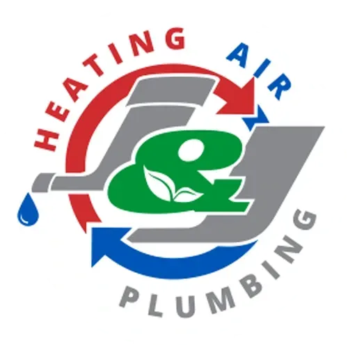 Heating Air Plumbing logo with red, blue, gray, and green circular arrows around a pipe and leaf icon