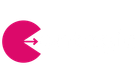 A pink circle with an arrow pointing to the right on a white background.