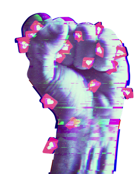 A fist with a lot of likes on it