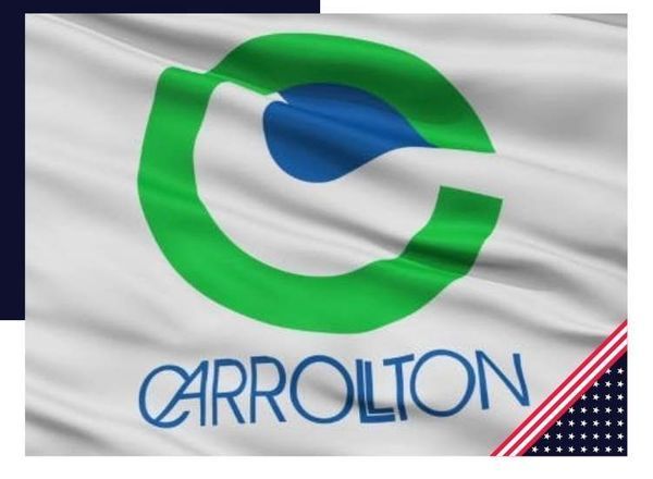 Carrollton, Texas flag with green