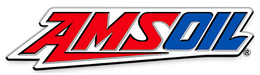 AMSOIL logo in red, white, and blue with italicized lettering and a black outline
