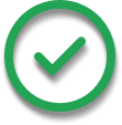 Green checkmark inside a circular border with shadow, indicating approval or success