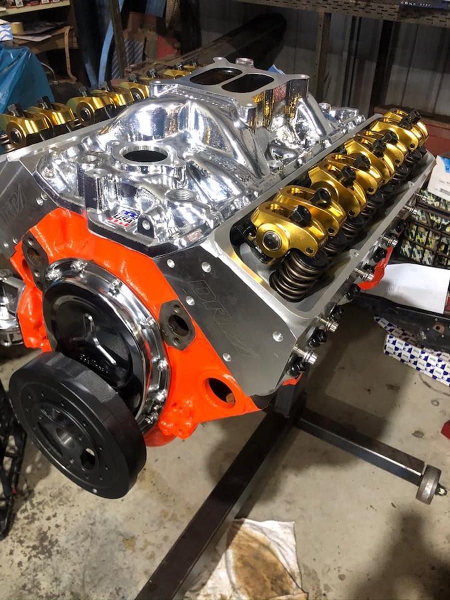 A High-performance V8 Engine With a Bright Orange Block — JNL Crankshaft Services in Palmerston City, NT