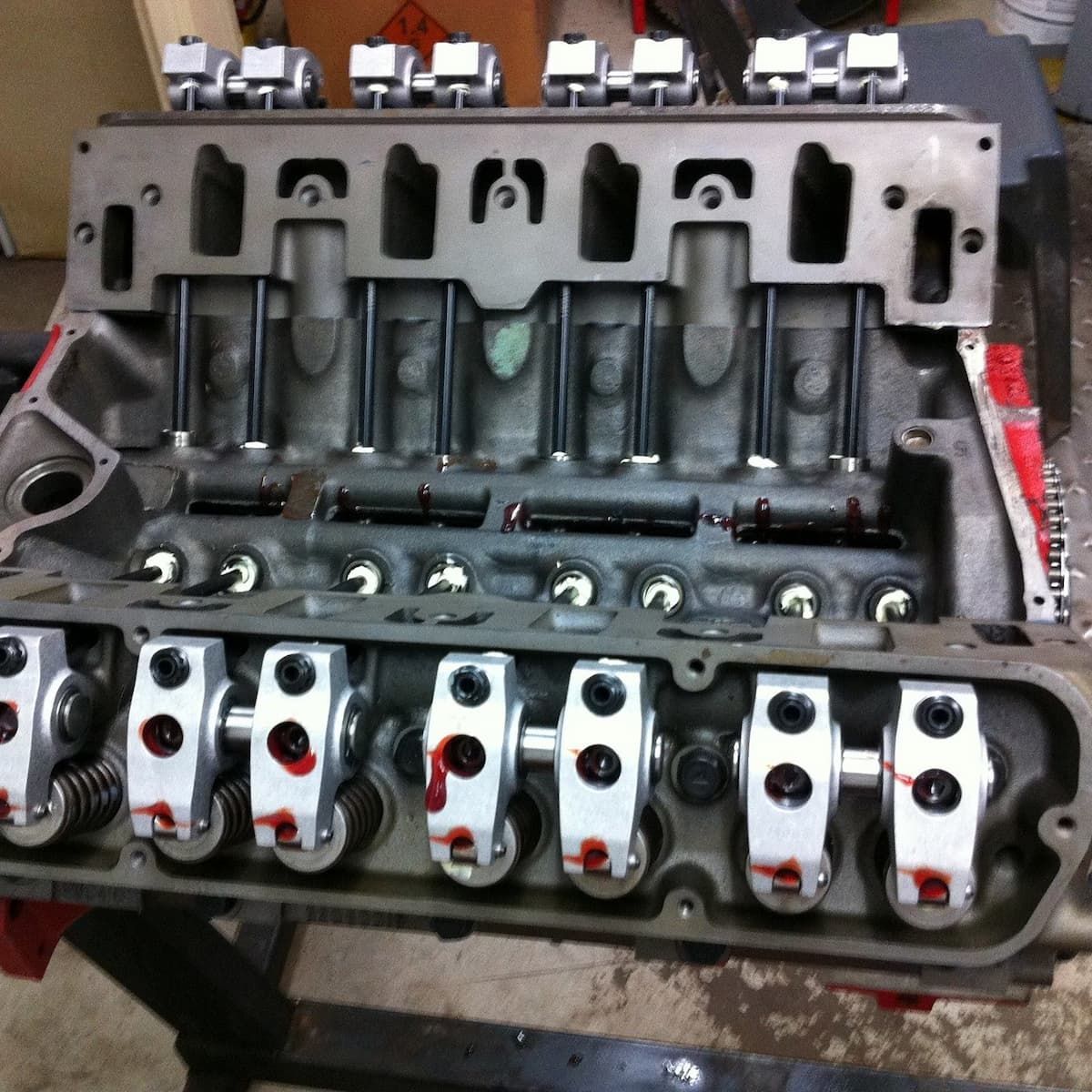 A Disassembled V8 Engine Block, Featuring Exposed Rocker Arms, Valves — JNL Crankshaft Services in Palmerston City, NT