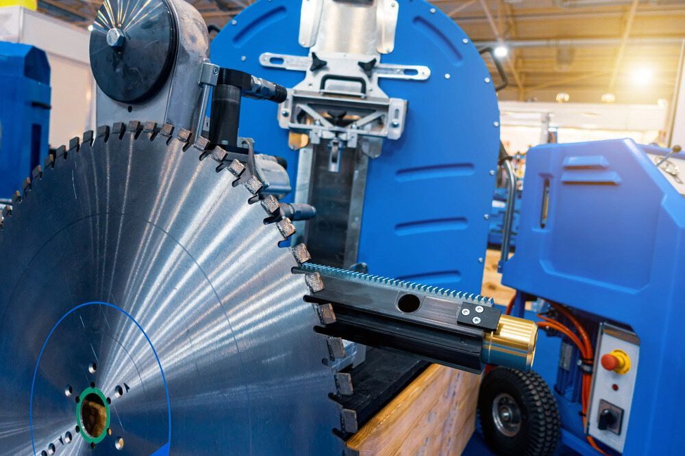 A Circular Saw Blade Being Sharpened by an Automated Industrial Machine — JNL Crankshaft Services in Palmerston City, NT