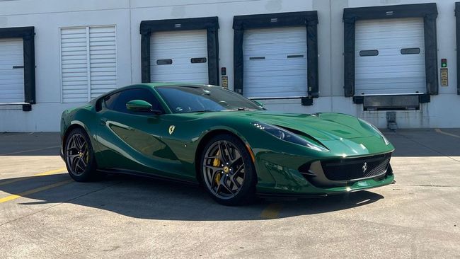 Glossy green Ferrari sports car