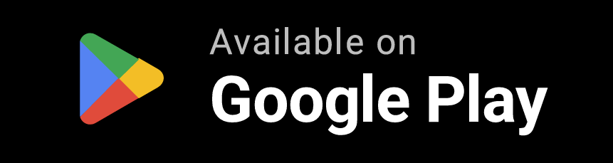 Google Play badge with multicolor play icon and white “Available on Google Play” text on black background