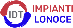 Logo IDT Impianti Lonoce con icona circolare rossa e blu e testo