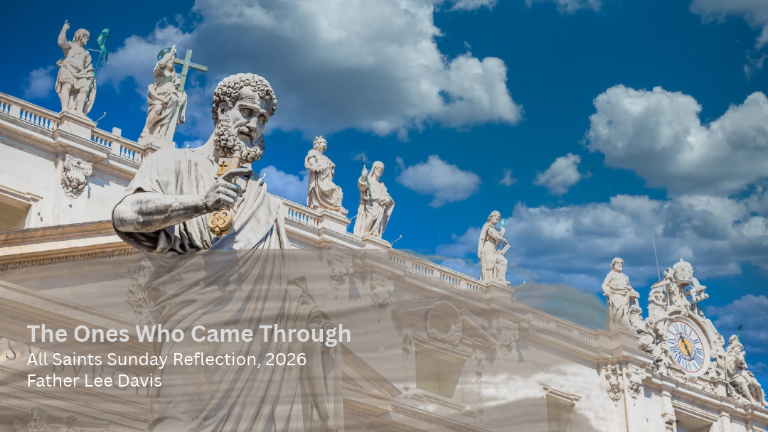 Image of statues of saints on top of St. Peter's Basilica