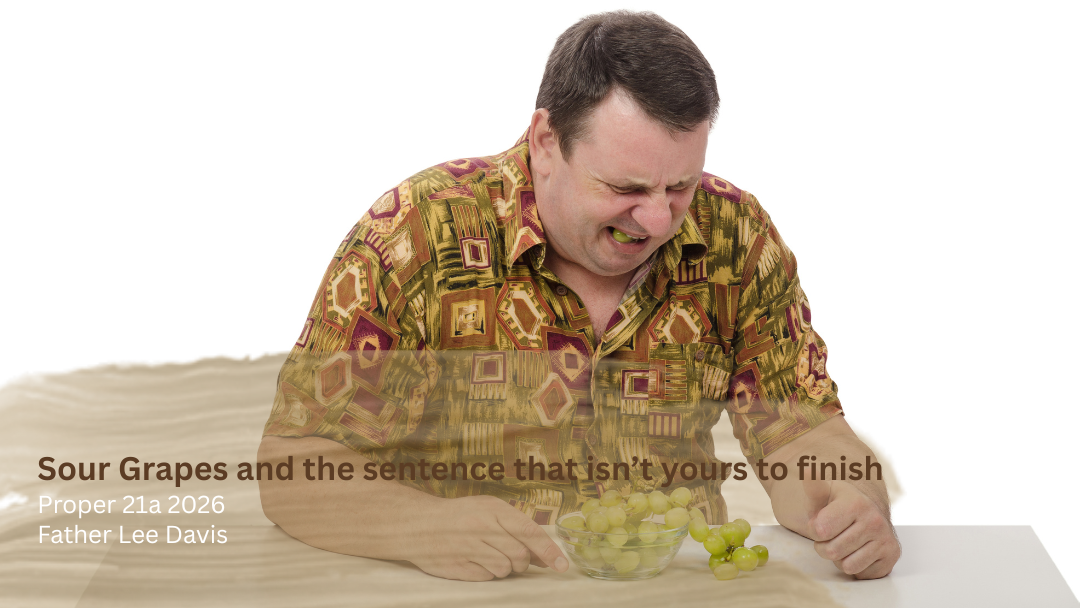 image of man with sour face from eating a sour grape