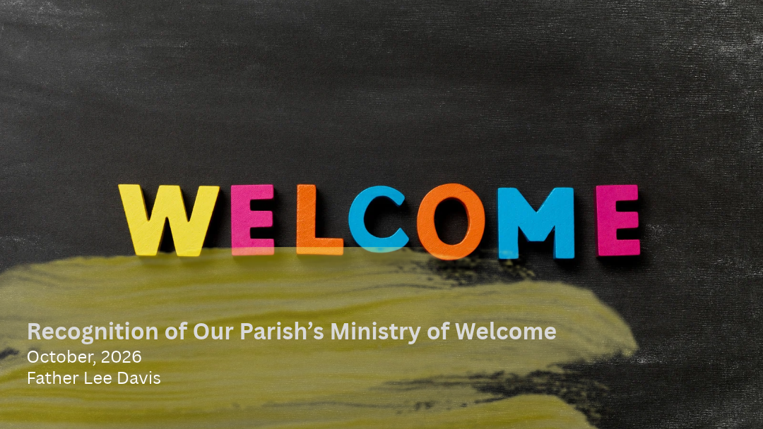 The word welcome in colorful letters