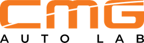 Logo for CMG Auto Lab in orange and black.