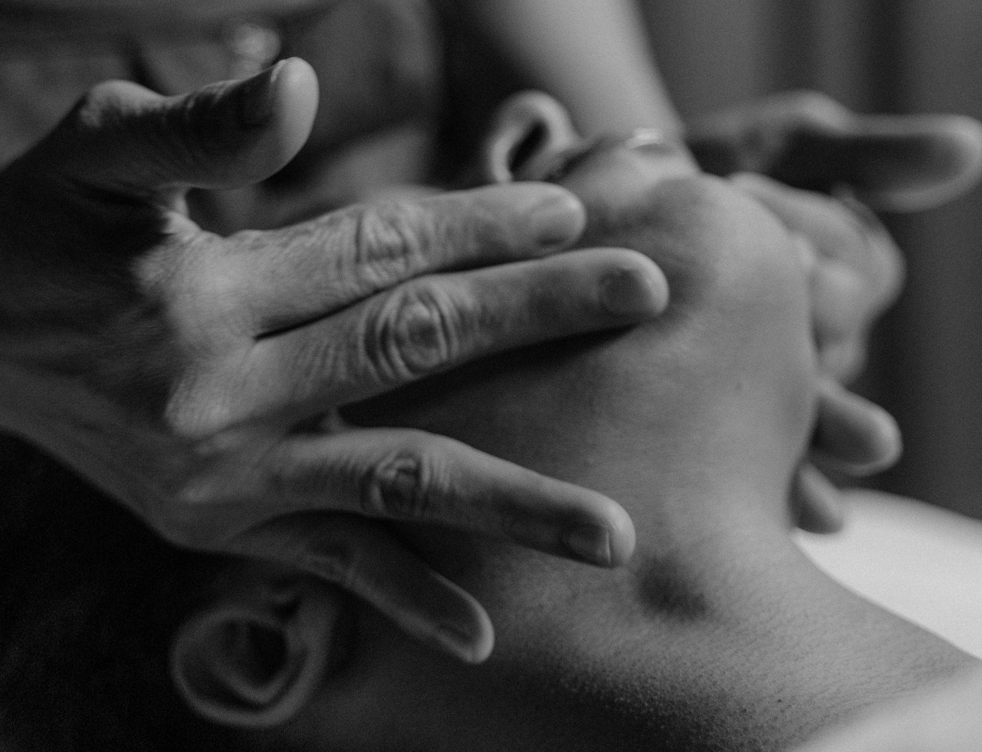massage of the jaw TMJ