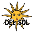 Stylized sun with a serene face and golden rays behind the black text 