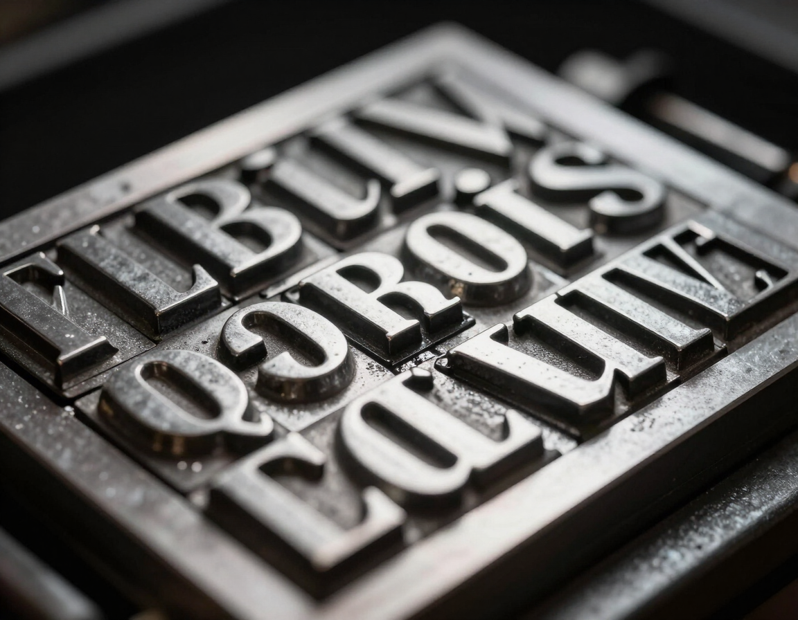 Letterpress plate mid-print
