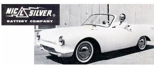 Christopher George Lippincott, Sr. beside the 1959 sports car