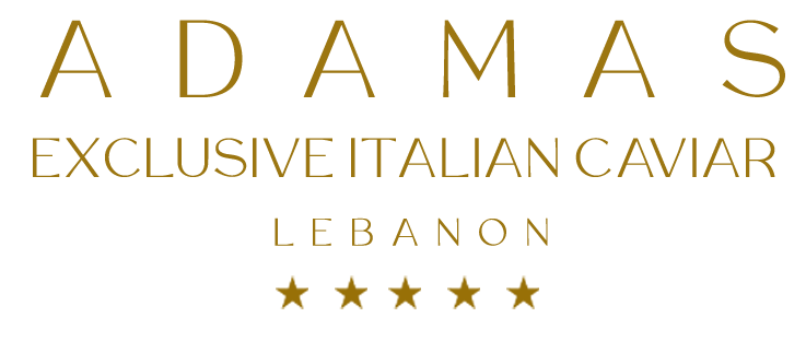 A logo for adams exclusive italian caviar lebanon