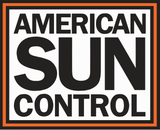 American Sun Control logo in black and orange border