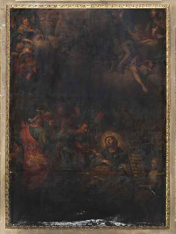 affresco di Corrado Giaquinto prima del restauro