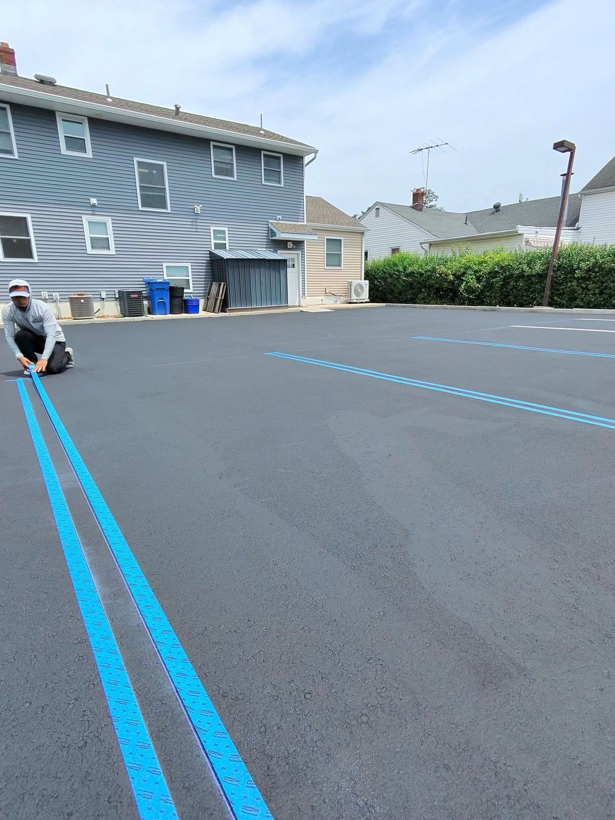 Fresh blue handicap striping — Catanzaro's Power Washing