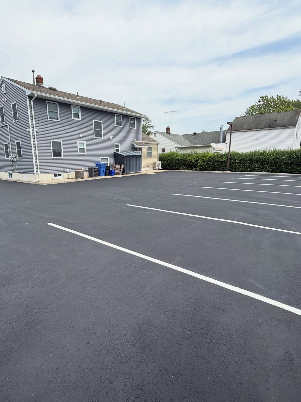 Parking lot freshly striped — Catanzaro's Power Washing